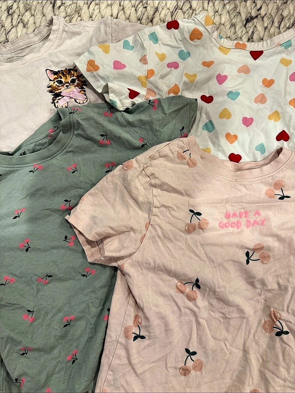 H&M 3-Piece Girls Short Sleeve Tee Set Size 6-8Y